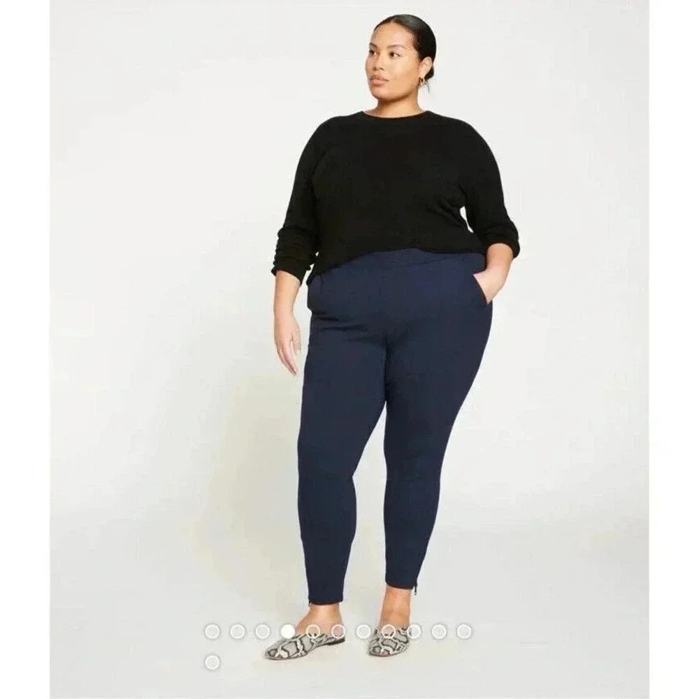 Universal Standard Moro Pocket Signature Ponte Pants 18-20 Navy Comfort‎ Pull On